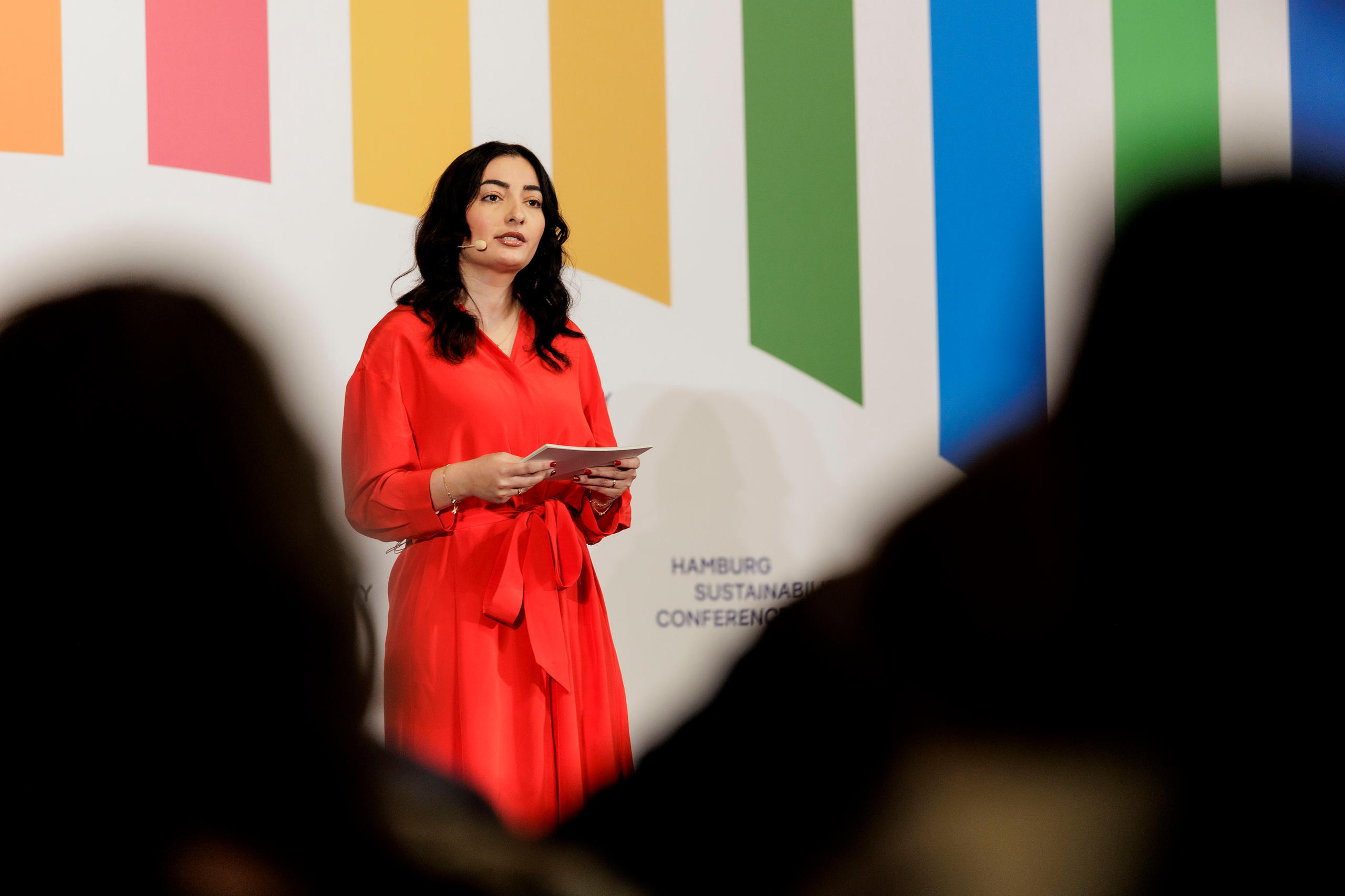 Development Minister Reem Alabali Radovan during her speech at the Hamburg Sustainability Conference 2025
